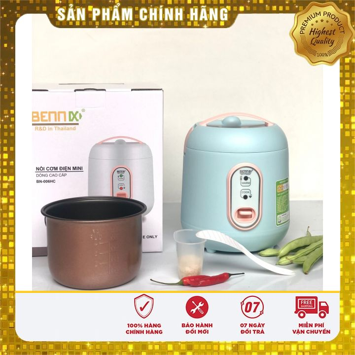 Nồi cơm điện mini Bennix 0.6L- Nồi cơm Điện Siêu NHỎ XINH cho người độc thân,Gia Đình Ít người - Công Suất Mạnh 200W