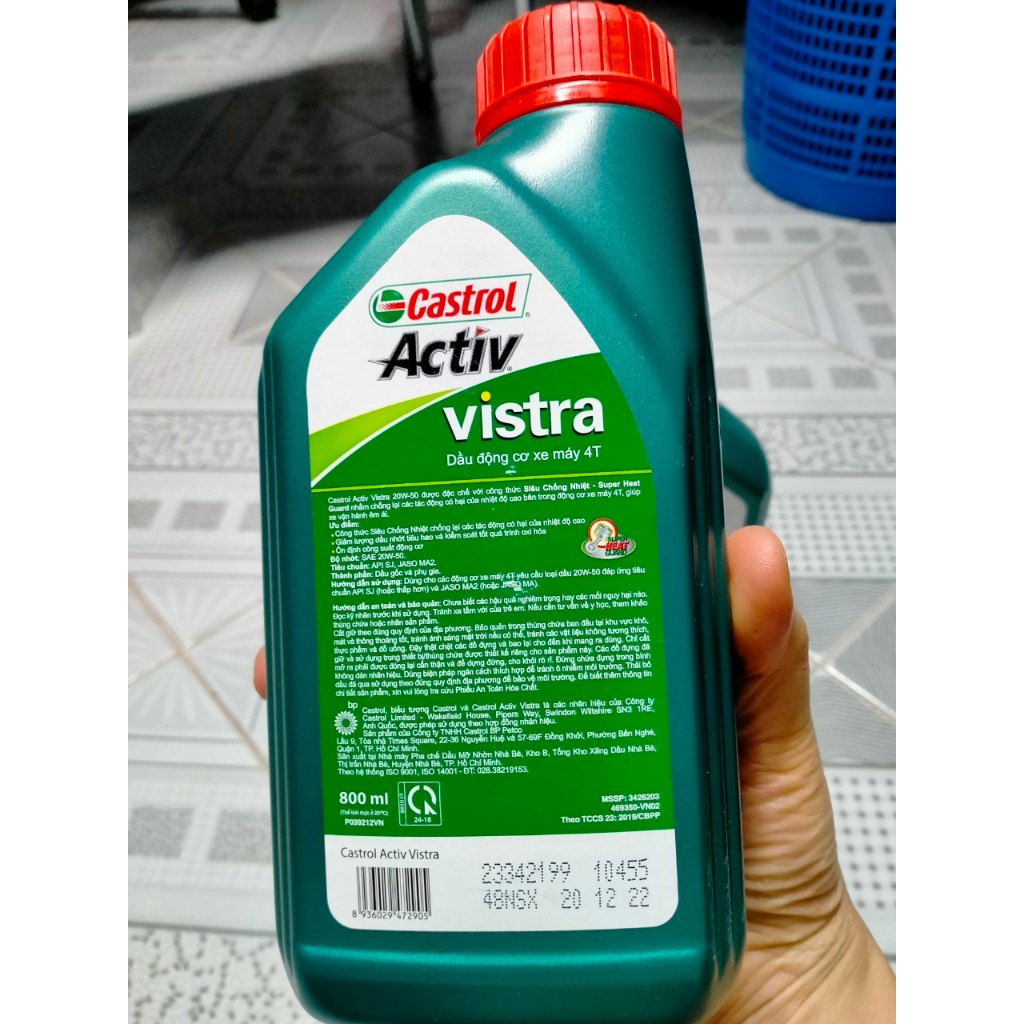 DẦU NHỚT VISTRA 800ML  CHO XE SỐ