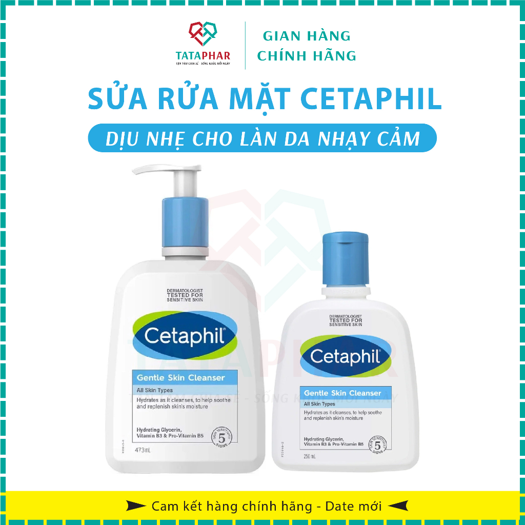 Sữa Rửa Mặt Cetaphil Gentle Skin Cleanser - Chai 125ml, 500ml - Hàng chính hãng
