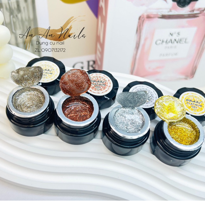 Gel nhũ vẽ viền móng Huaxi, siêu sáng nhũ kim tuyến nail