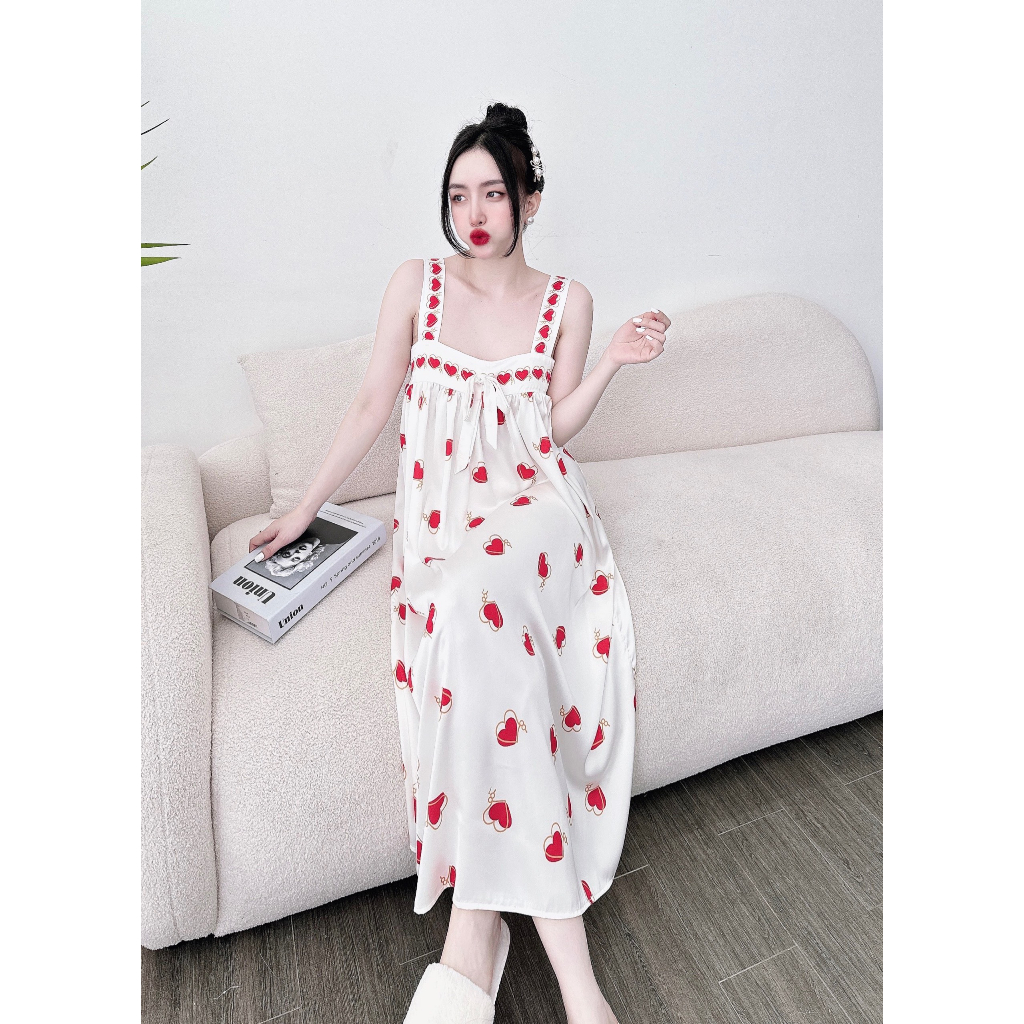 Đầm Ngủ Nữ Sexy Váy Ngủ 2 Dây Bigsize Lụa Latin Cao Cấp Hàng Loại 1