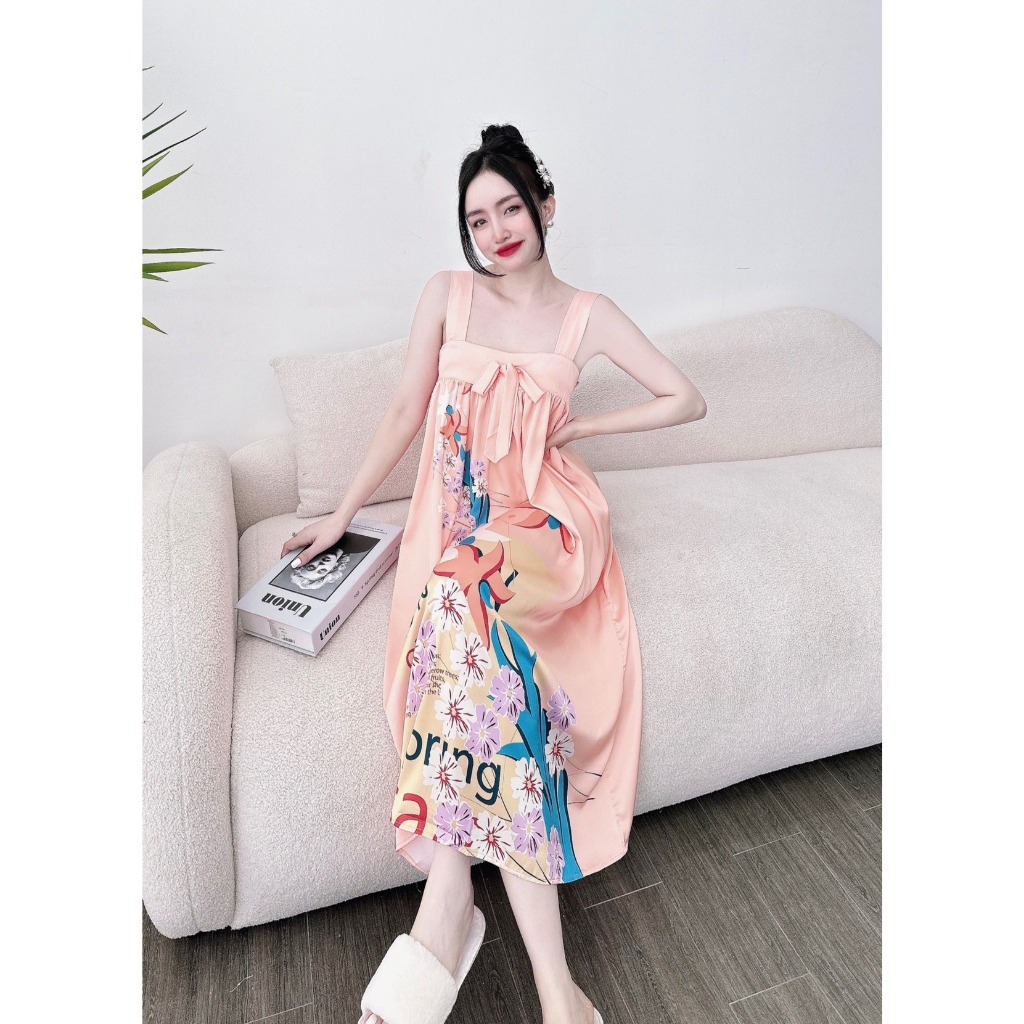 Đầm Ngủ Nữ Sexy Váy Ngủ 2 Dây Bigsize Lụa Latin Cao Cấp Hàng Loại 1