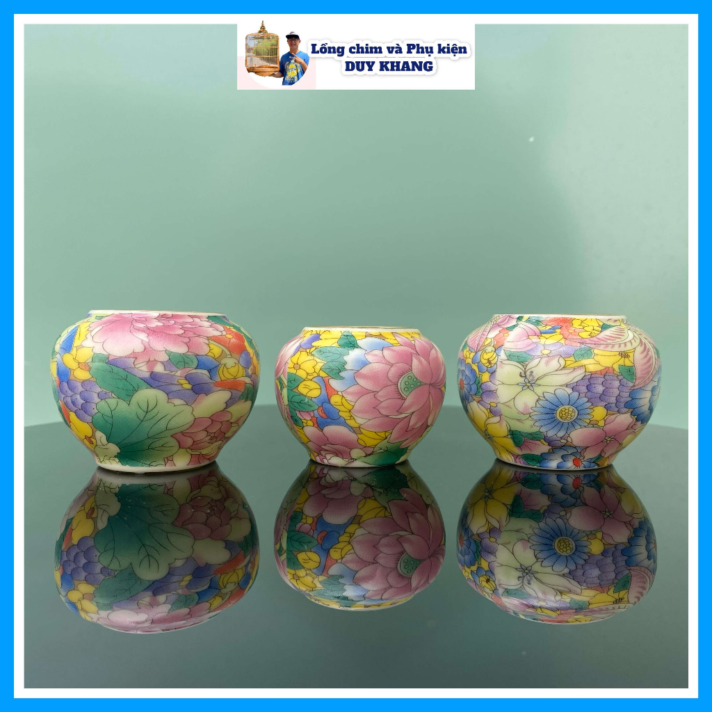 Cóng bách hoa chào mào, cóng đựng thức ăn cho chim, tai tre tàu vip mã CS01 - phụ kiện lồng chim Duy Khang