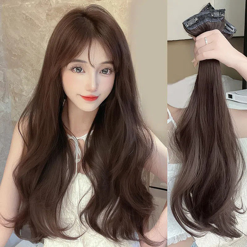 Tóc giả kẹp nửa đầu xoăn lơi máy bay cao cấp  Tóc giả kẹp dải xoăn dài 60cm