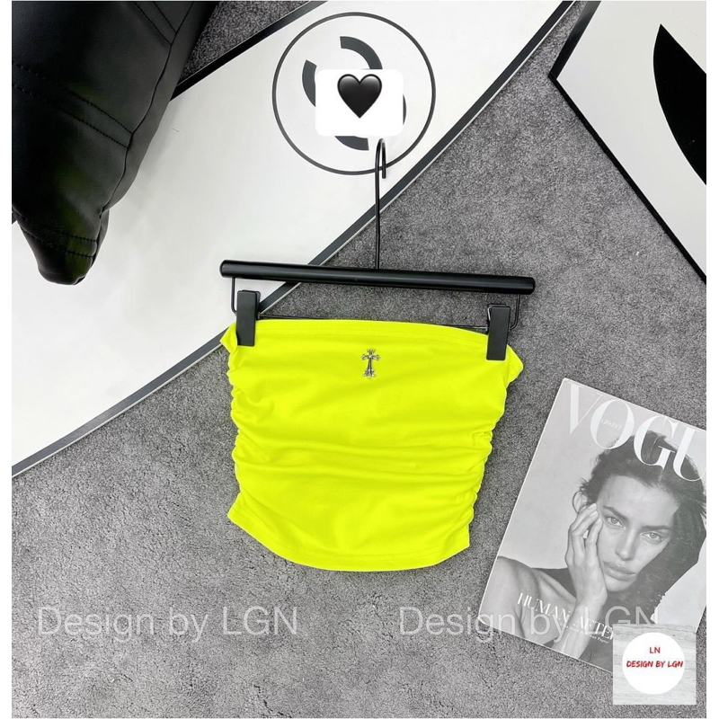 Áo Ống Cúp Mút Ngực Nhún Sườn Đính Hiệu ➕ THẬP