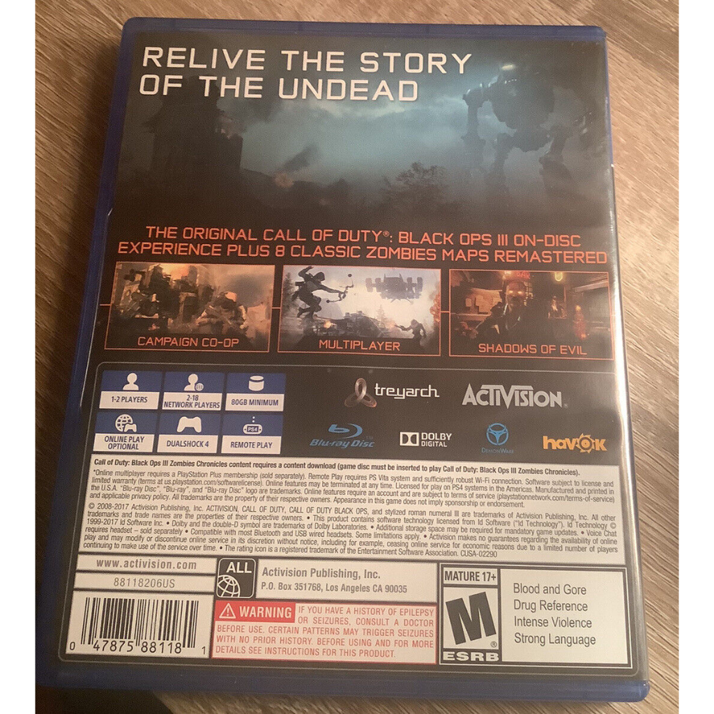 Game PS4 : Call of Duty: Black Ops III Zombies Chronicles Edition