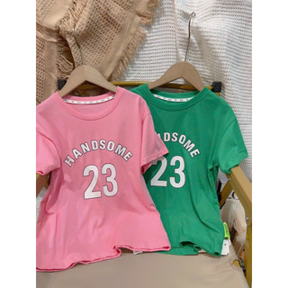 NNAT 0117 Áo thun cotton nam nữ form rộng tay lỡ unisex hình in số 23