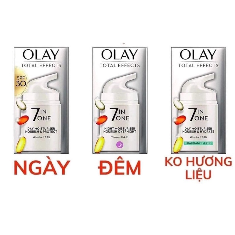 Kem dưỡng da chống lão hóa Olay Total Effects 7 In 1 Moisturiser Nourish & Protect 50ml (bản UK mẫu mới)