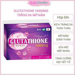 Viên uống trắng da, Glutathione 16000mg collagen + C, giảm nám, mờ thâm, nâng tone toàn thân body 60v