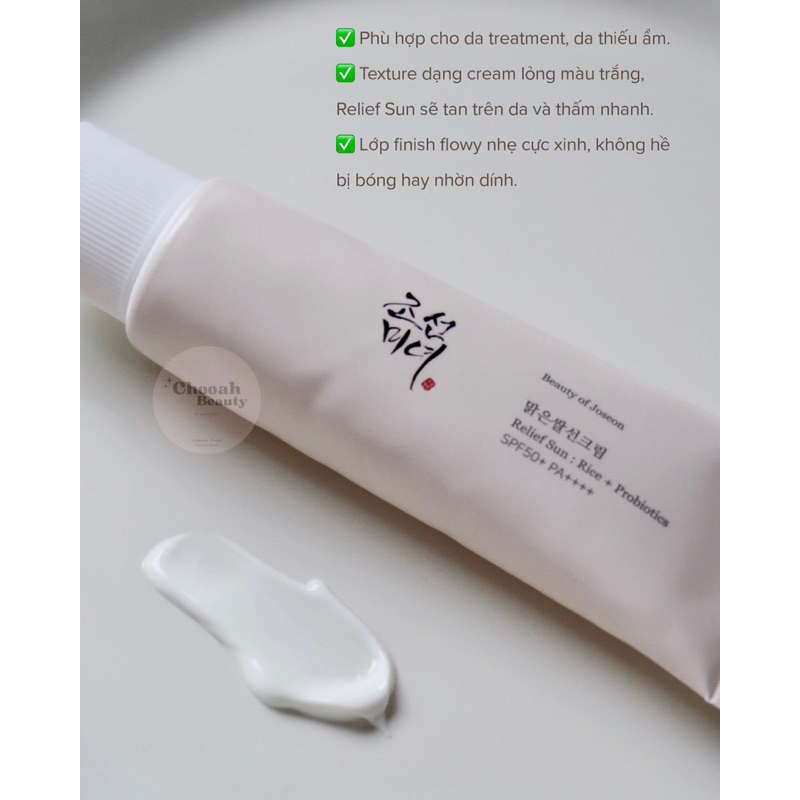 Kem chống nắng BEAUTY OF JOSEON RELIEF SUN RICE + PROBIOTICS 10ML/50ML