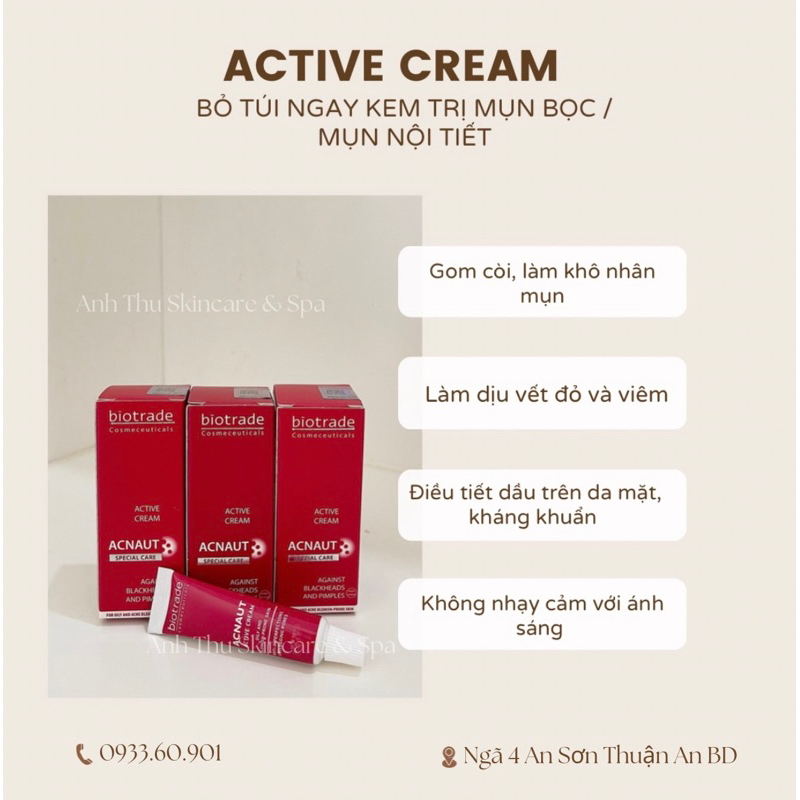 Kem bôi mụn Biotrade Acnaut Active Cream 5ml