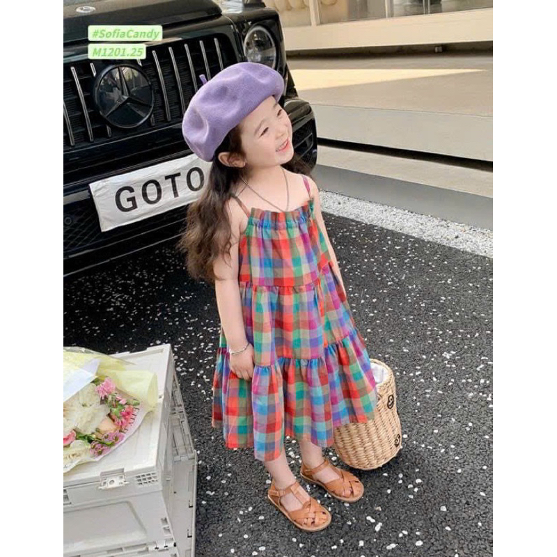 Thô cotton ô vuông sắc màu