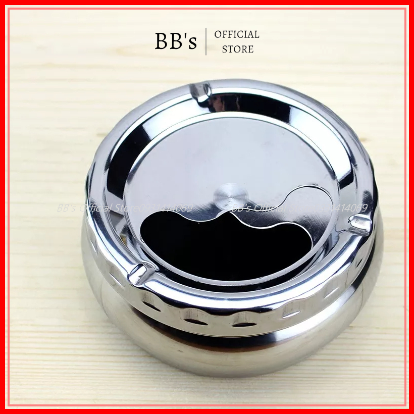 Gạt Tàn Thuốc Lá Inox Xoay Tròn 9cm/10cm/12cm