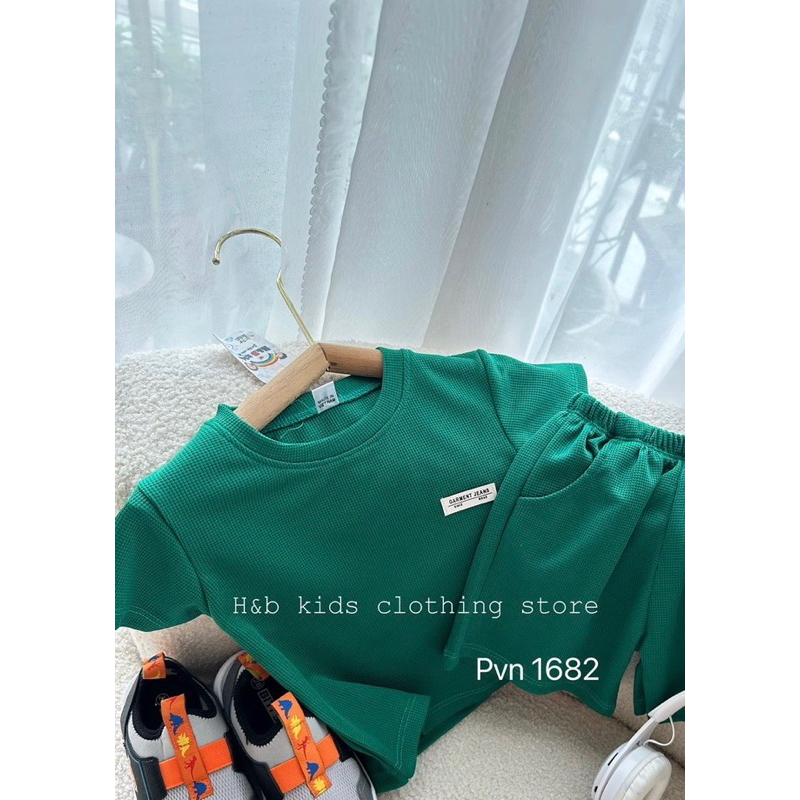 Bộ tổ ong xanh lá cho bé trai