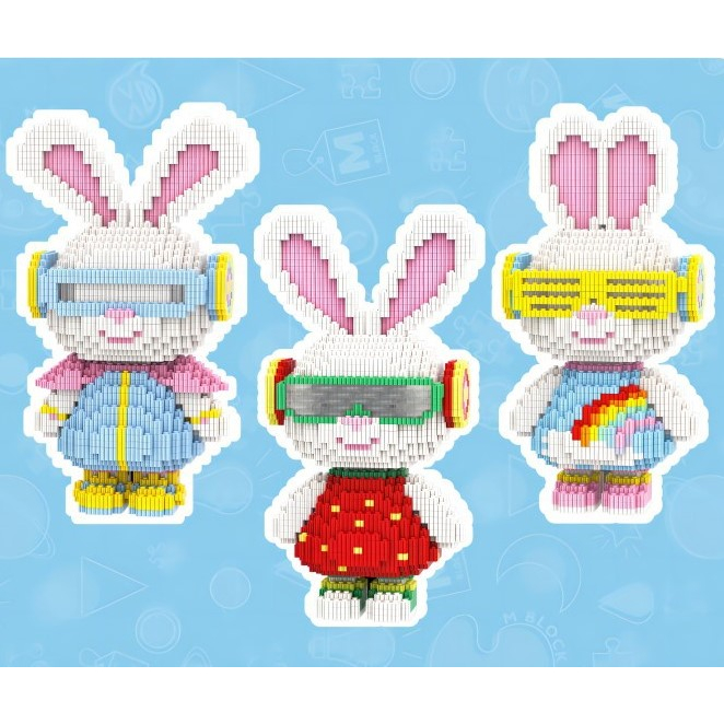 Mô hình lắp ráp thỏ momo 55cm hãng mpin bộ xếp hình to cỡ lớn
