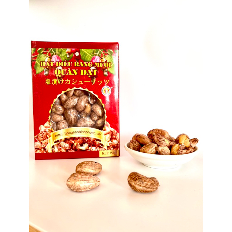 NET 350gr HẠT ĐIỀU LỤA RANG MUỐI CAO CẤP QUÂN ĐẠT - QUANDAT CASHEW