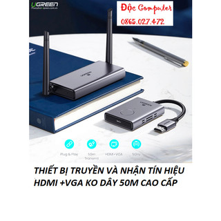 Thiết bị truyền + nhận hdmi & vga không dây 50m cao cấp ugreen 50633 - hàng chính hãng