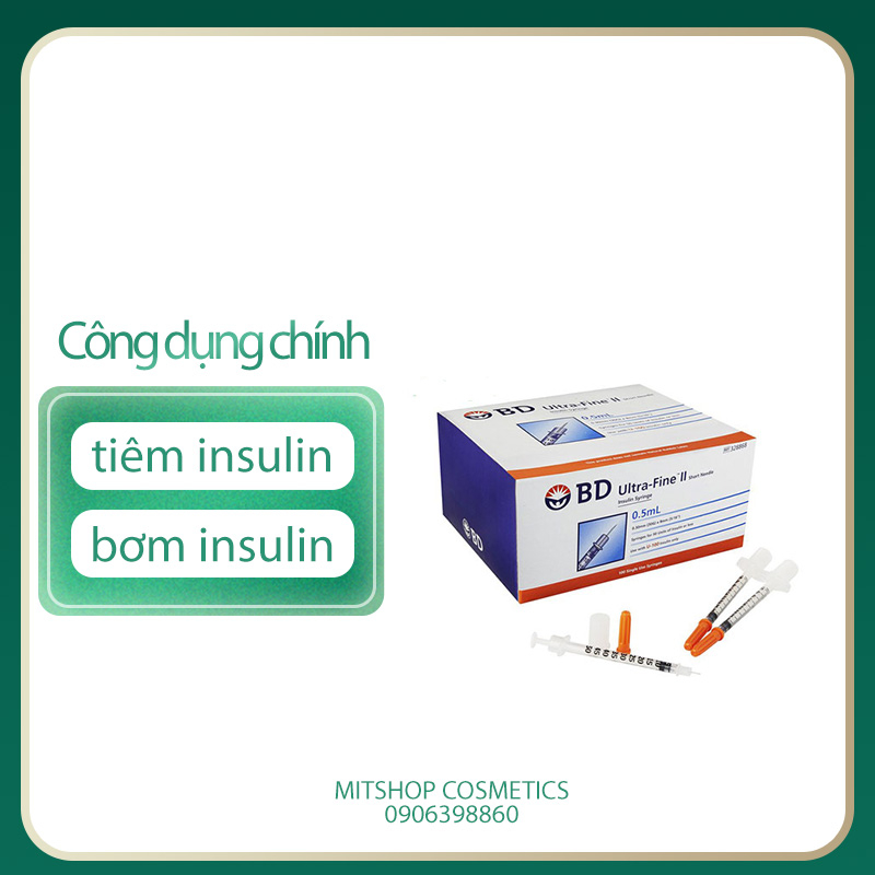 Kim tiêm tiểu đường Insulin BD 0,5ml cc x 30G hộp 100 cây