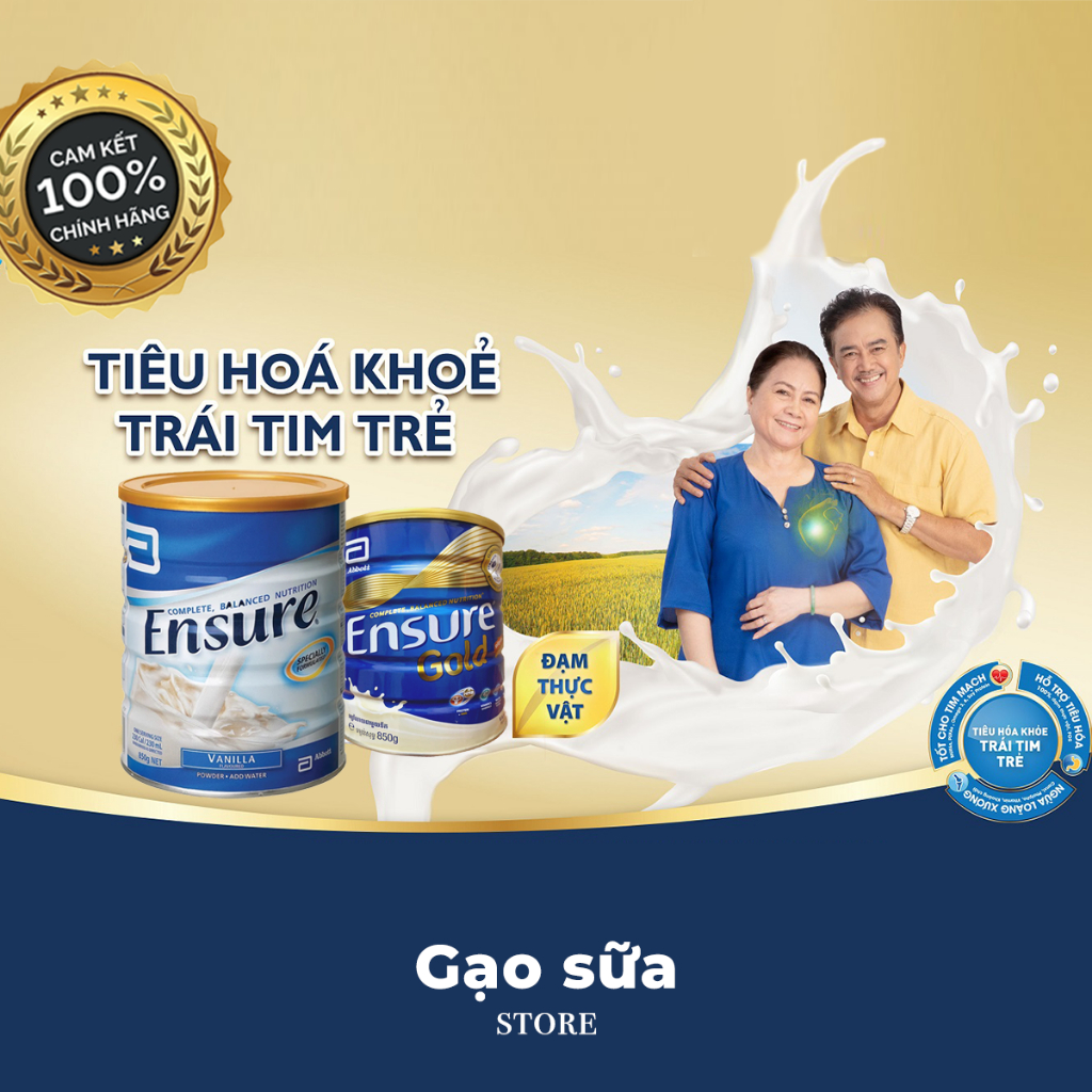Date 2/2025. Sữa bột Ensure Gold Abbott Thái Lan (HMB) hộp 850g, hương vani it ngọt, dinh dưỡng cho người lớn