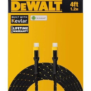 Cáp Sạc Nhanh Dewalt C to C - Lõi Kevlar Siêu Bền, Thương hiệu Mỹ, Sạc Siêu Nhanh, Dùng được cho Laptop, Mac, Surfac