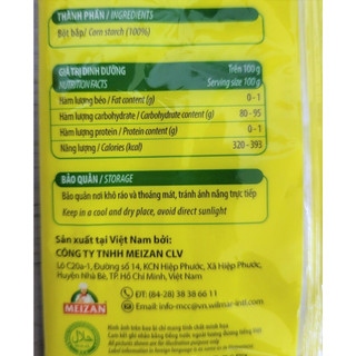 MEIZAN (túi 150g) BỘT BẮP Corn Starch (HALAL)