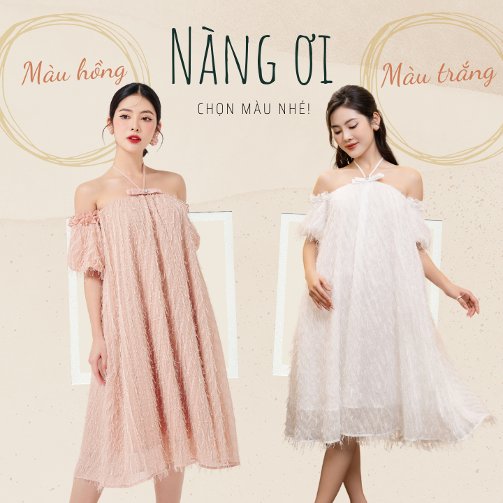 Váy Bầu Đi Biển Dạo Phố Du Lịch Đầm Bầu Tiểu Thư Thiết Kế Cao Cấp Glam Nest VN025