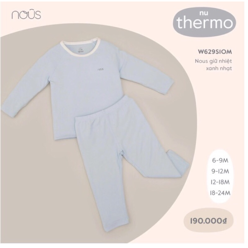 Bộ quần áo NOUS dài thu đông chất liệu peptit cho bé trai bé gái
