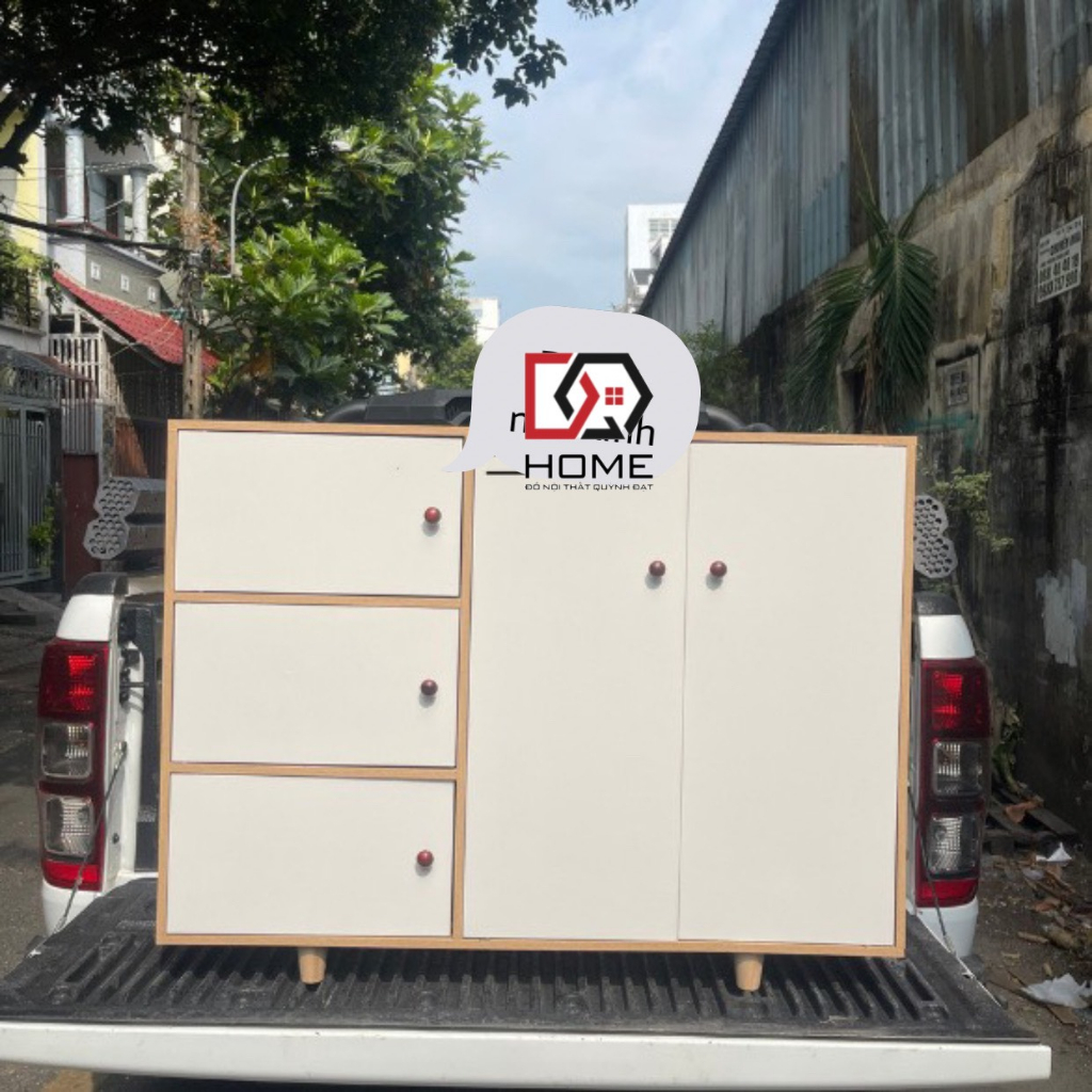 Tủ đựng đồ nhiều ngăn cánh cửa decor sang trọng hiện đại chất liệu gỗ MDF 78x100x30 DQ HOME