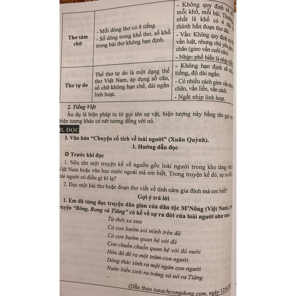 Sách - Hướng dẫn học và làm bài Ngữ Văn 6