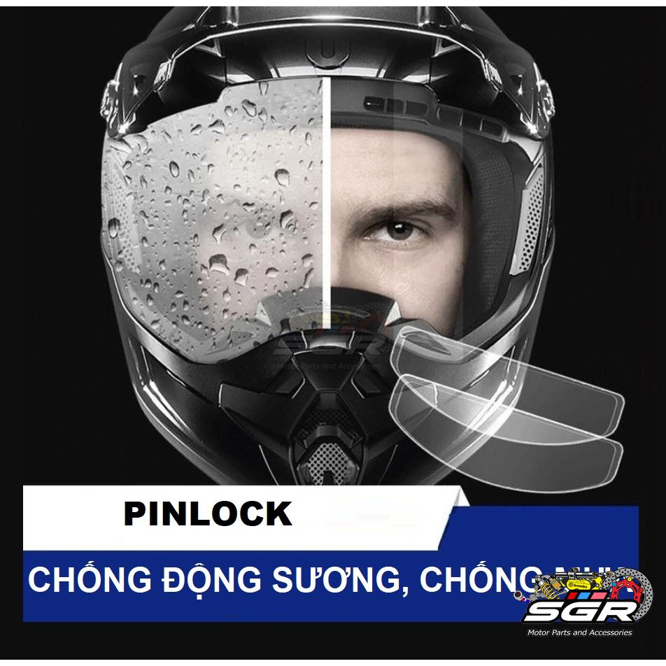 Pinlock miếng chống đọng sương, chống mưa, gắn được mọi kính nón bảo hiểm ( Dán ngoài hoặc trong đều được)