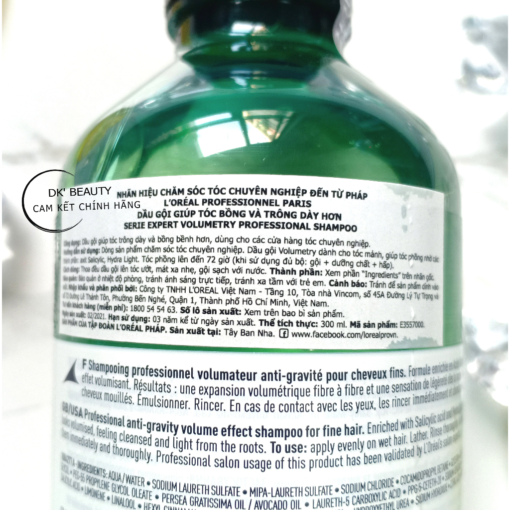 Dầu Gội Làm Phồng Tóc Giúp Tóc Dày Hơn Volumetry 300ml - Loreal Professionnel