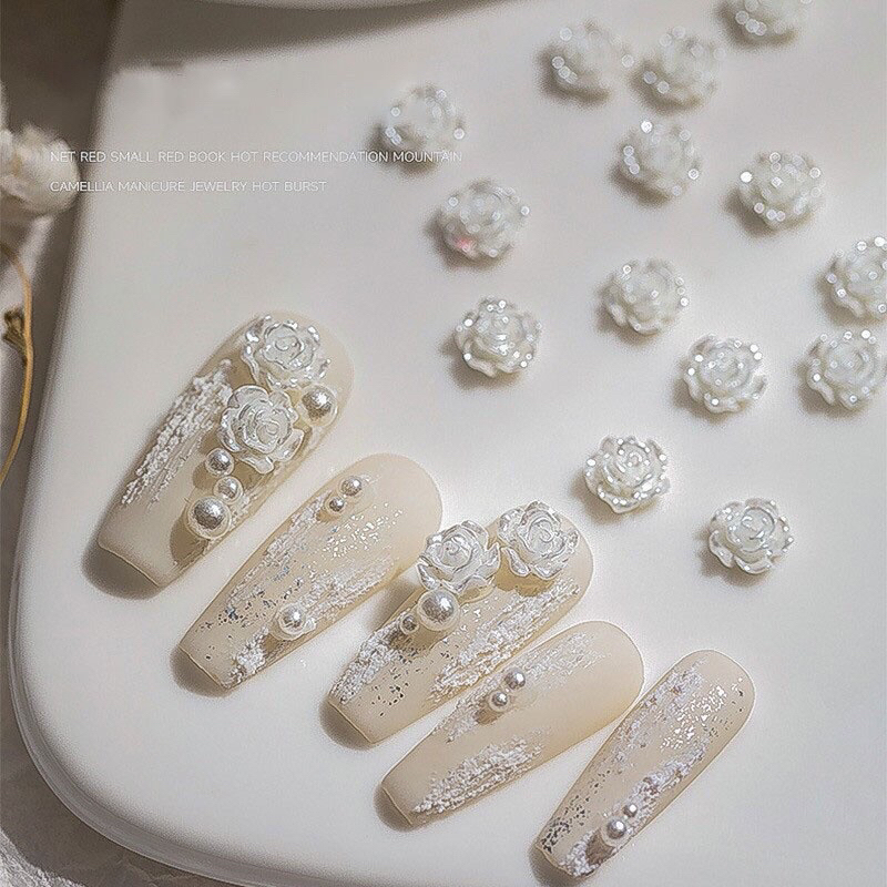 Charm hoa hồng rose nail Yapas lẻ 1 bông sz to chất liệu nhựa abs đính gắn trang trí móng chuyên nghiệp