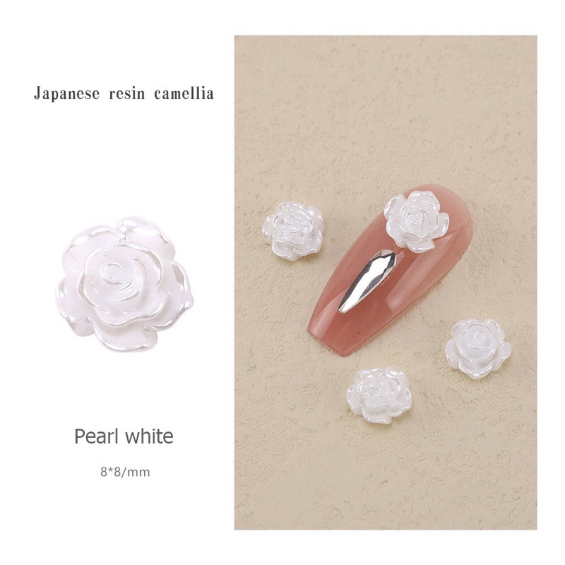 Charm hoa hồng rose nail Yapas lẻ 1 bông sz to chất liệu nhựa abs đính gắn trang trí móng chuyên nghiệp