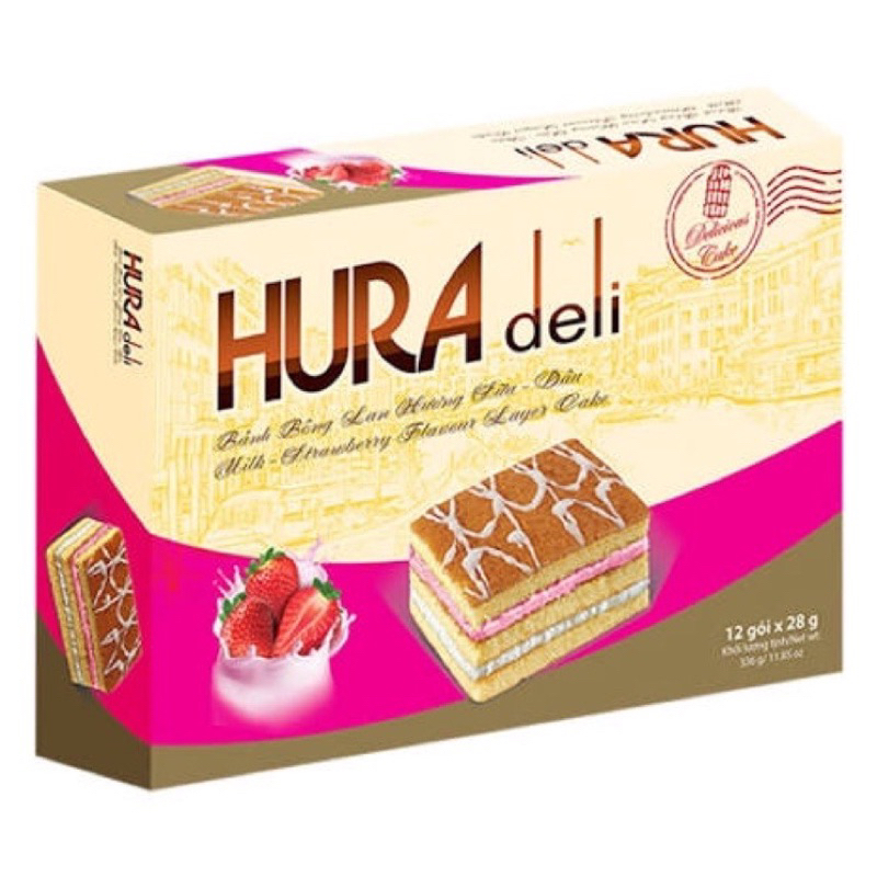 Bánh bông lan Hura Deli hộp 336g