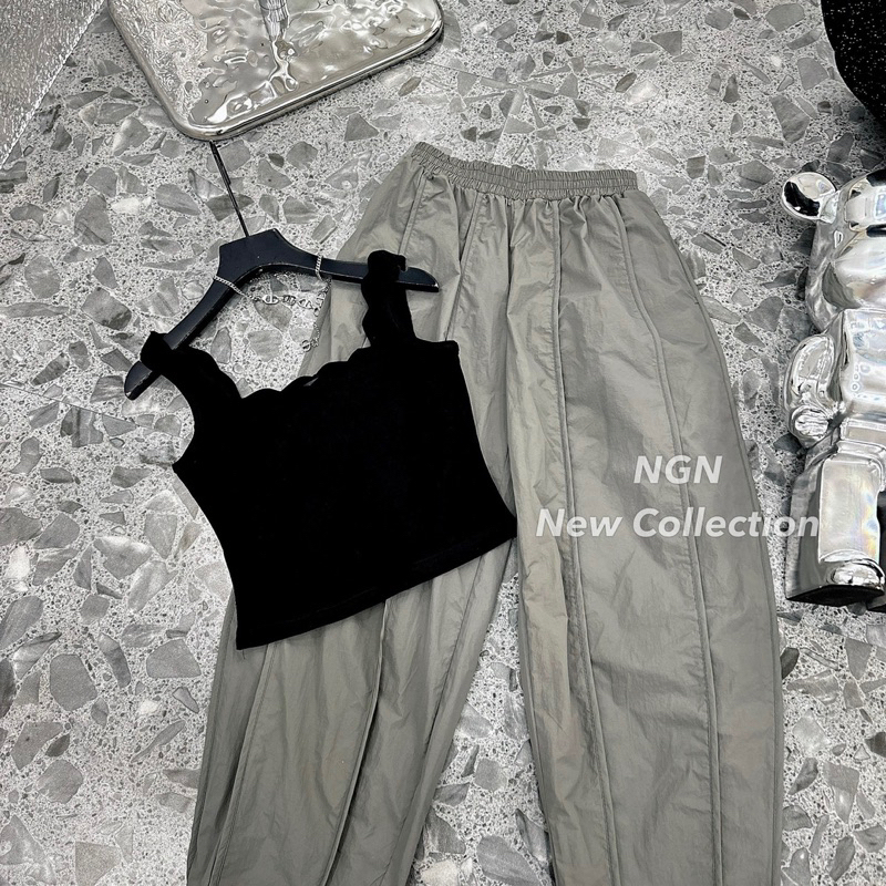 Set áo 2 dây mix quần bom chuẩn Kiều Trang