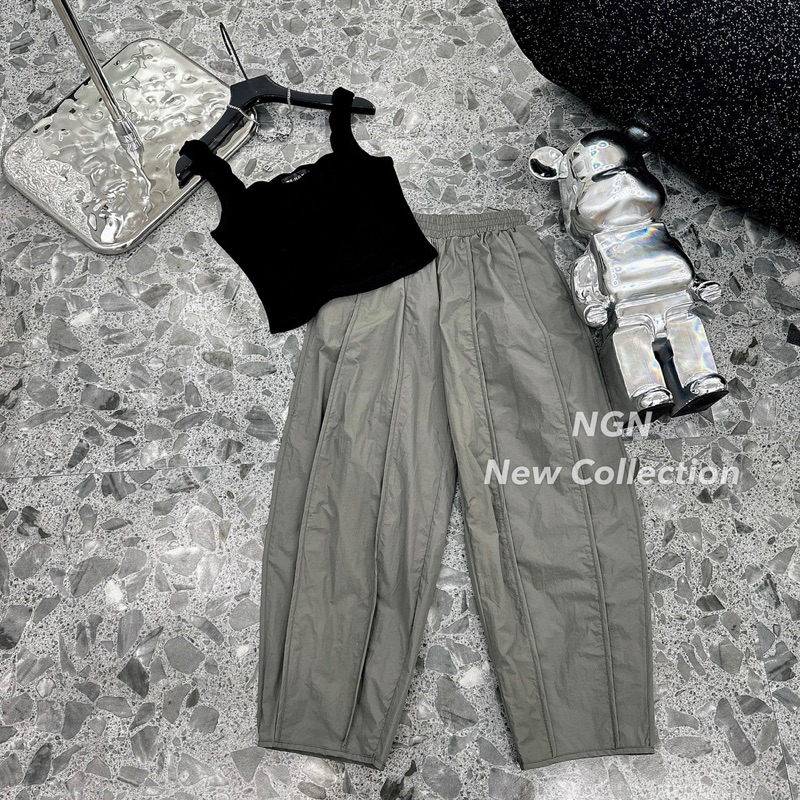 Set áo 2 dây mix quần bom chuẩn Kiều Trang