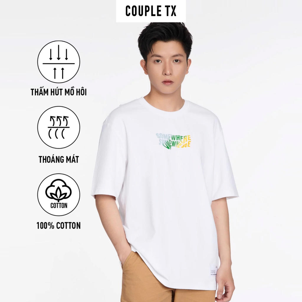 Áo Thun Nam Nữ Couple TX Relax Fit In Typo Somewhere TS 250