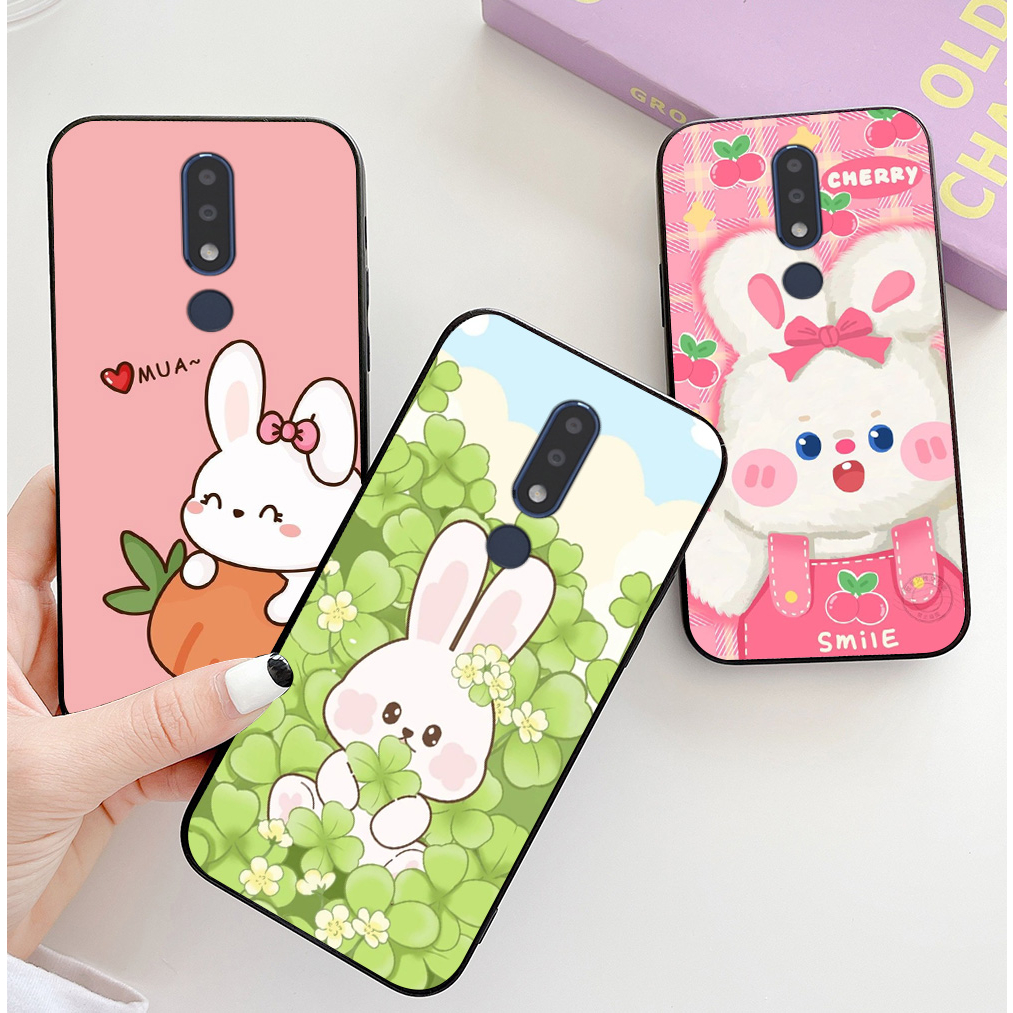 Ốp lưng nokia x5 / x6 / nokia 5.1 plus / nokia 6.1 plus / 7.1 / 7.1 plus in hình thỏ trắng cute dễ thương