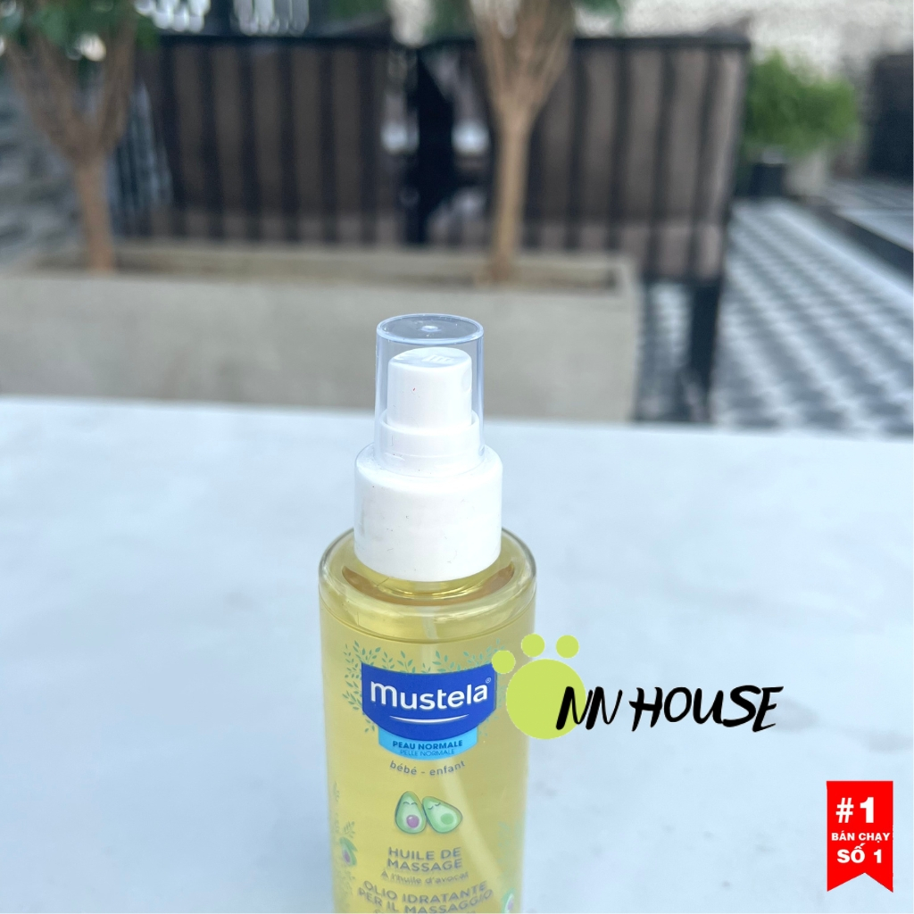 Dầu massage body cho bé Mustela baby oil, dầu mát xa dưỡng ẩm toàn thân, thư giãn và giúp bé ngủ ngon từ avocado bio kid