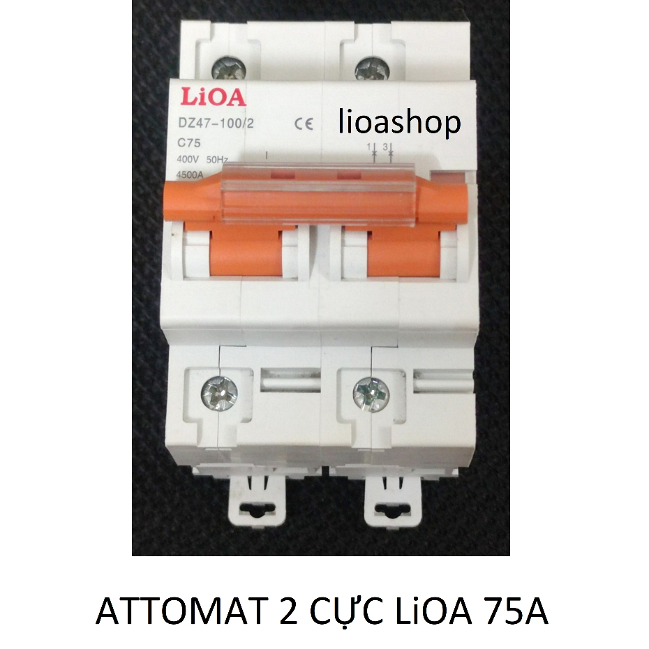 ATTOMAT 2 CỰC LiOA 6A-63A DÒNG ÁT CÀI.