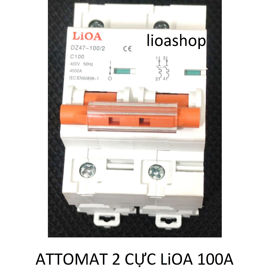 ATTOMAT 2 CỰC LiOA 6A-63A DÒNG ÁT CÀI.