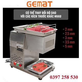 Máy thái thịt tươi sống cắt thịt bò qx-250 qx-260 độ dài lát cắt 2.5 - 3.5 - 5.0mm lưỡi dao thay thế công xuất 1500w