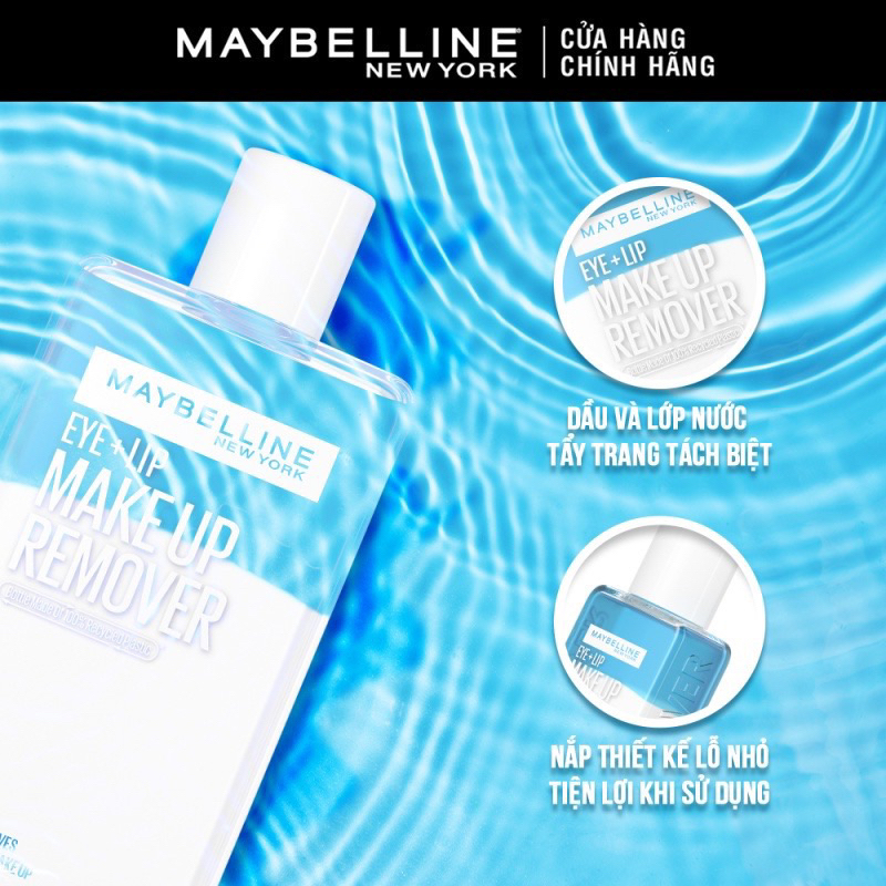 MAYBELLINE Mẫu mới - Nước tẩy trang chuyên dụng mắt môi 2 lớp Eye & Lip Makeup Remover