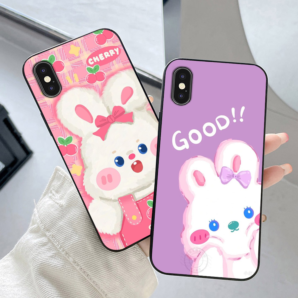Ốp lưng Iphone X / ip Xs / ip Xs max in hình thỏ trắng cute dễ thương
