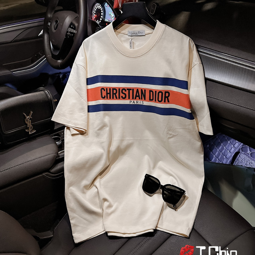 Áo Thun CHRISTIAN DIOR PARIS Form Rộng Tay Lỡ Vải Cotton 100%, Áo Phông Unisex Nam Nữ In Chữ | BigBuy360 - bigbuy360.vn