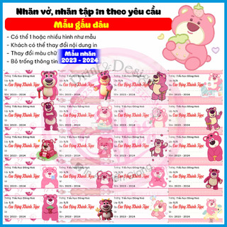 20 Nhãn vở in hình theo yêu cầu