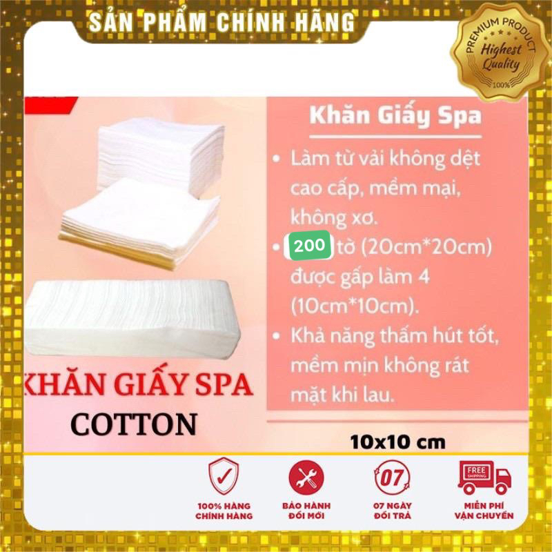 Khăn Khô Đa Năng , khăn lau mặt spa vải k dệt Loại 1 tiệt trùng tia UV 250 tờ