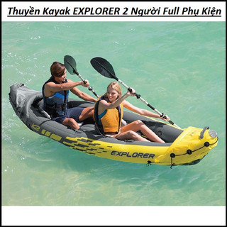 Thuyền Hơi Kayak Cho 2 Người Kèm Mái Chèo, Thuyền Phao Du Lịch Cao Cấp - Thuyền Kayak Dã Ngoại Cắm Trại, Camping