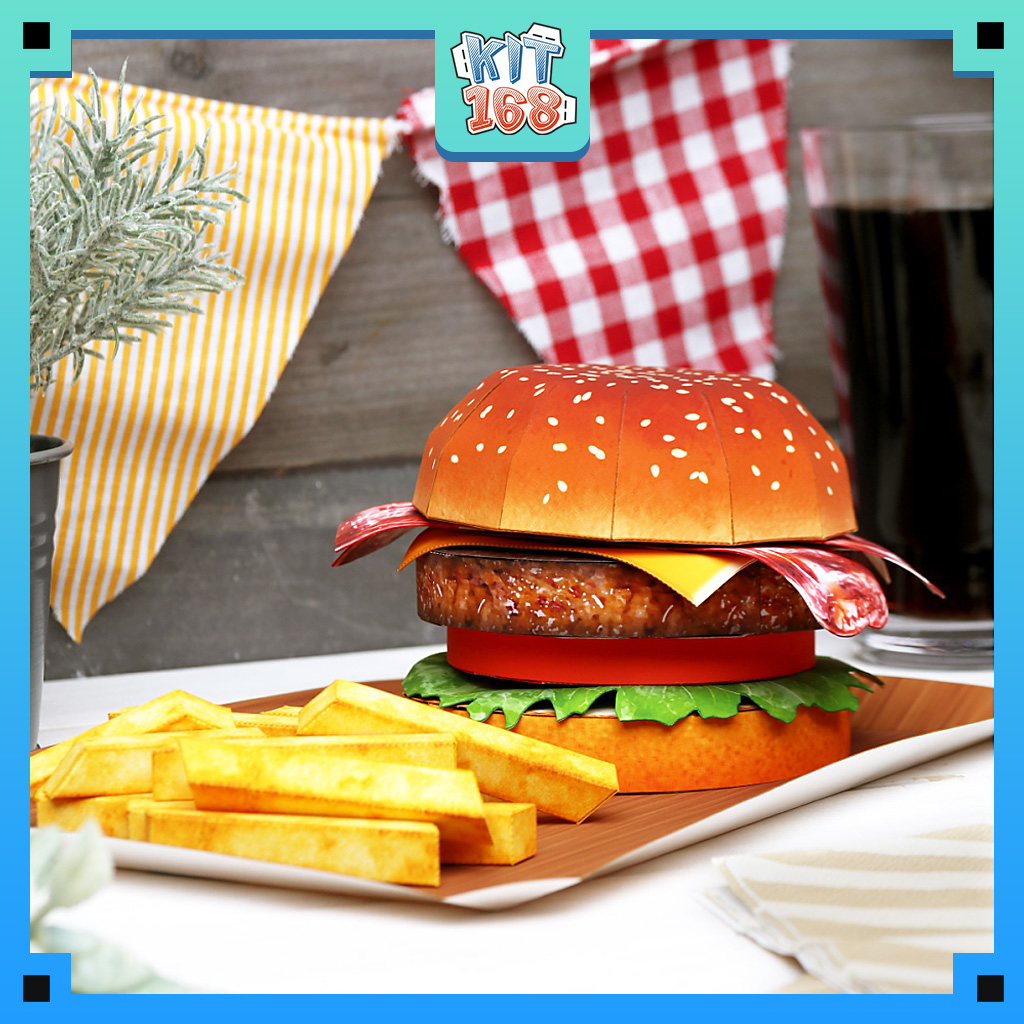 Mô hình giấy món ăn Set Hamburger