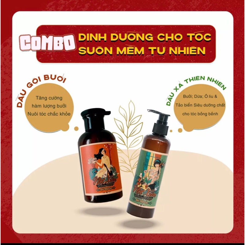 Dầu gội bưởi thiên nhiên lành tính Quê Một Cục ngăn rụng tóc, sạch gàu 350ml
